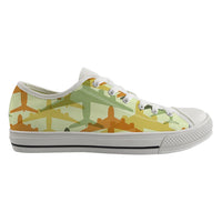 Thumbnail for Seamless Colourful Airplanes Designed Canvas Shoes (Women)