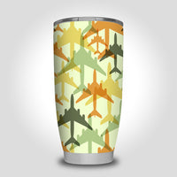 Thumbnail for Seamless Colourful Airplanes Designed Tumbler Travel Mugs