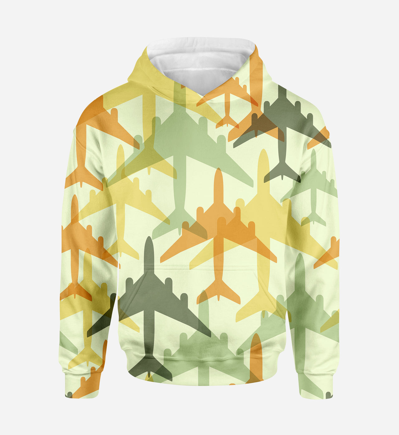 Seamless Colourful Airplanes Designed 3D Hoodies