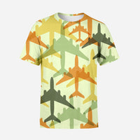 Thumbnail for Seamless Colourful Airplanes Designed 3D T-Shirts