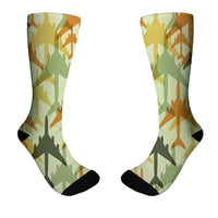 Thumbnail for Seamless Colourful Airplanes Designed Socks