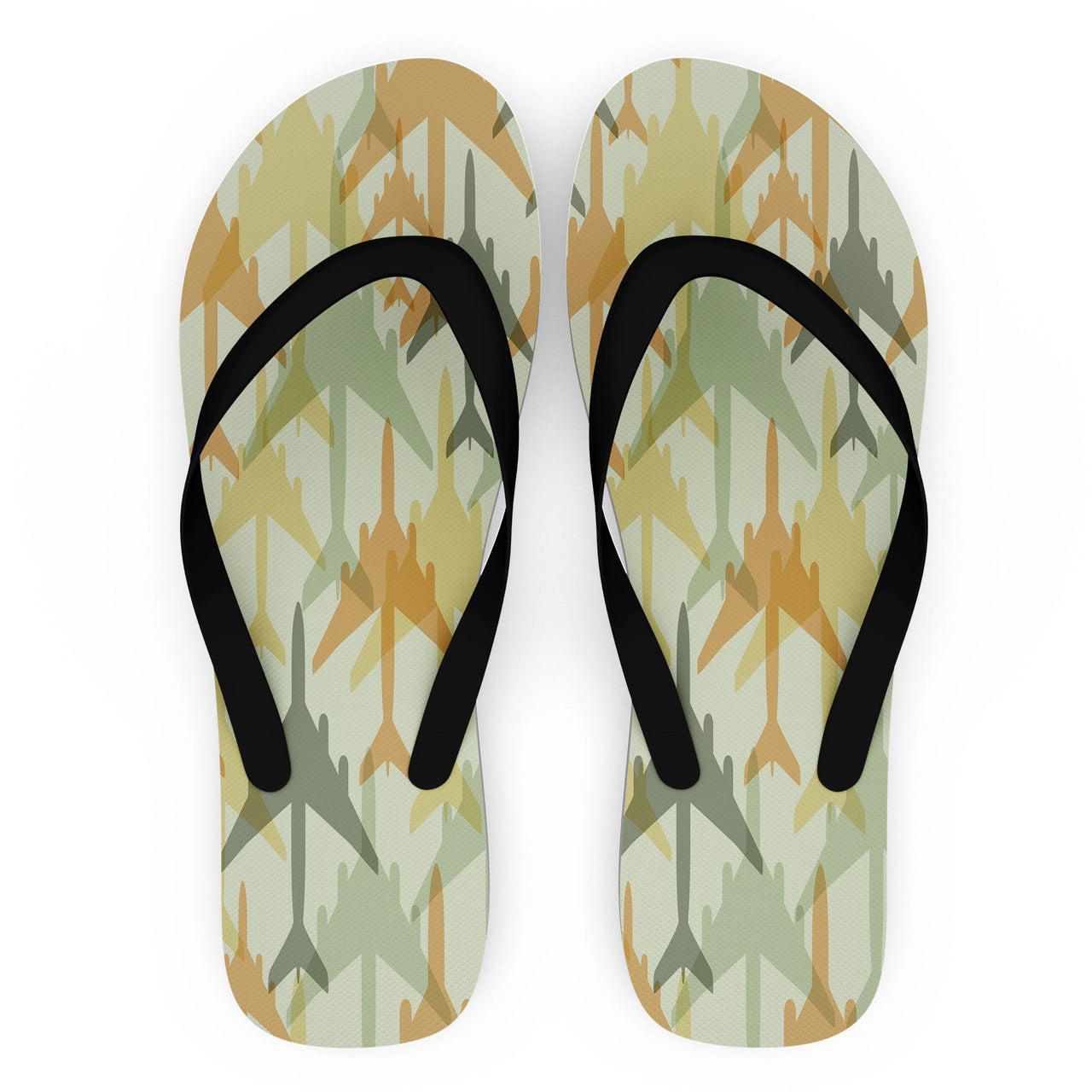 Seamless Colourful Airplanes Designed Slippers (Flip Flops)