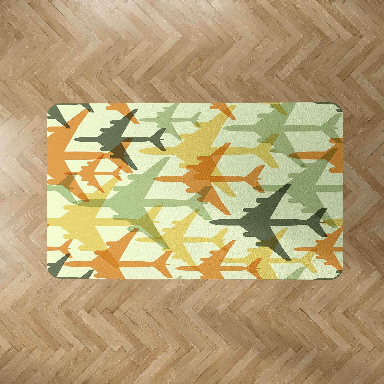 Seamless Colourful Airplanes Designed Carpet & Floor Mats