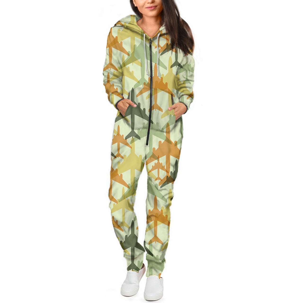 Seamless Colourful Airplanes Designed Jumpsuit for Men & Women