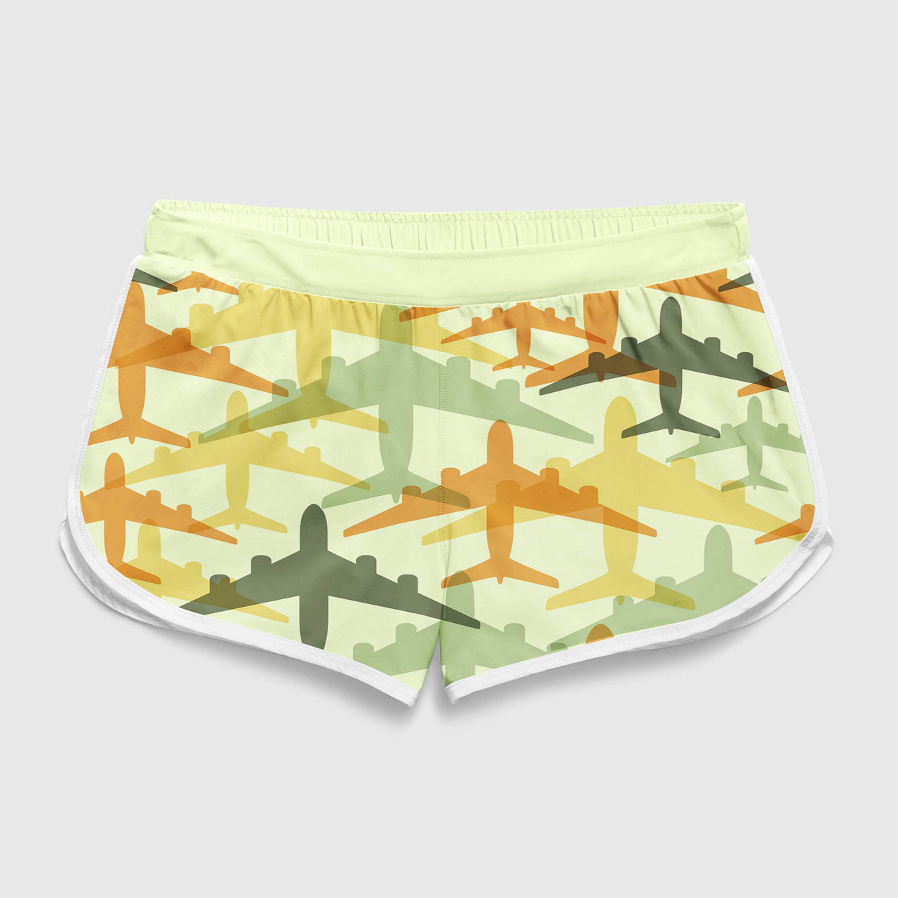Seamless Colourful Airplanes Designed Women Beach Style Shorts