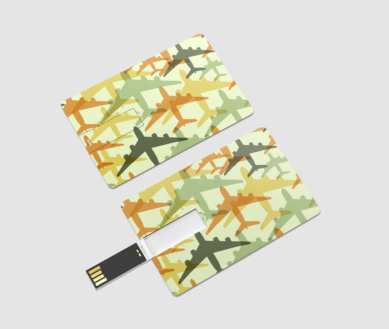 Seamless Colourful Airplanes Designed USB Cards