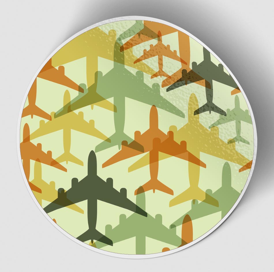 Seamless Colourful Airplanes Designed Stickers