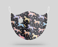 Thumbnail for Seamless Colourful Unicorns Designed Face Masks