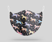 Thumbnail for Seamless Colourful Unicorns Designed Face Masks