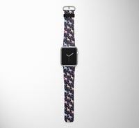 Thumbnail for Seamless Colourful Unicorns Designed Leather Apple Watch Straps