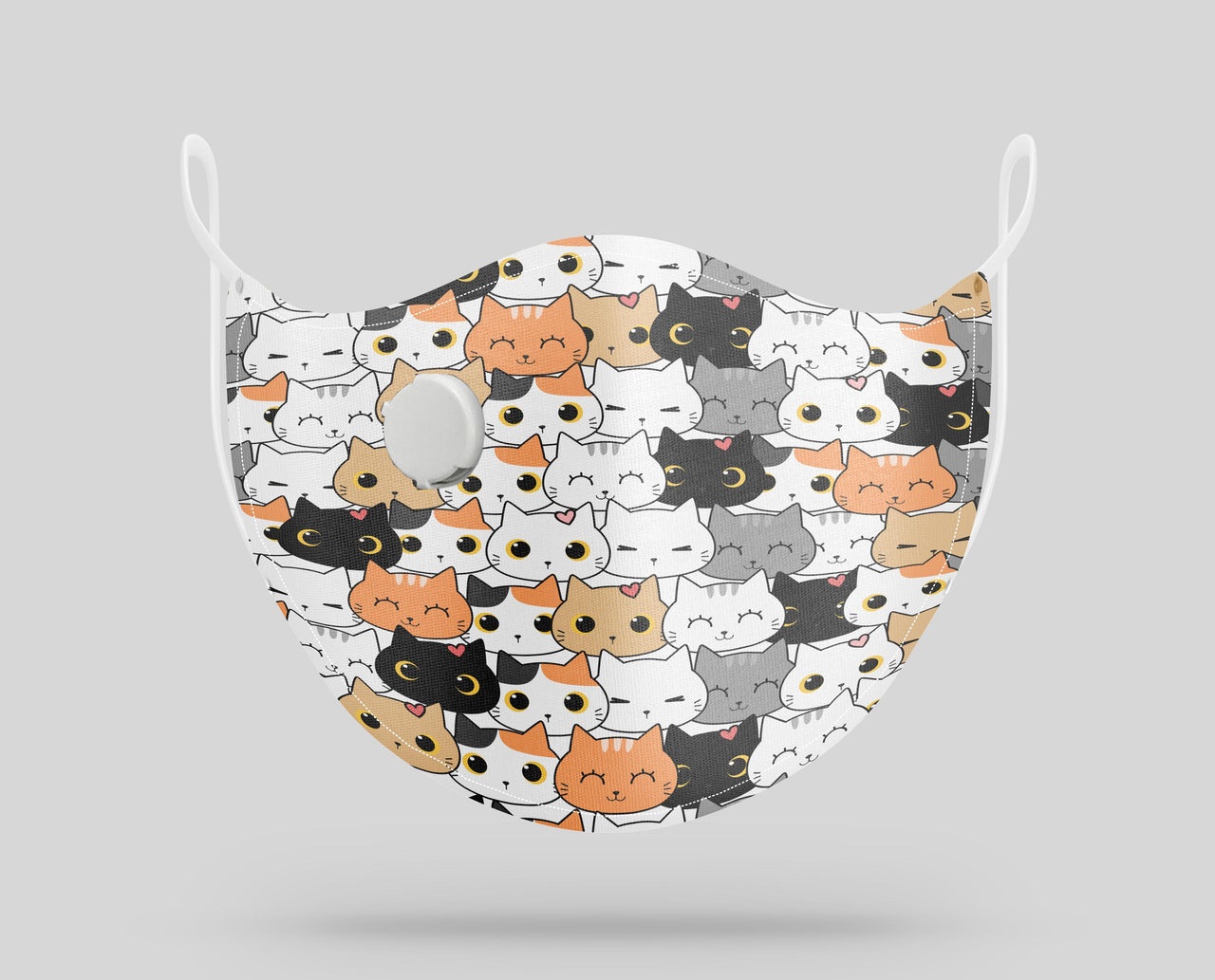 Seamless Funny Cats Designed Face Masks