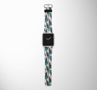 Thumbnail for Seamless Palm Leafs Designed Leather Apple Watch Straps