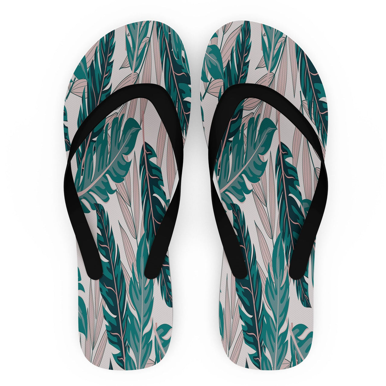 Seamless Palm Leafs Designed Slippers (Flip Flops)