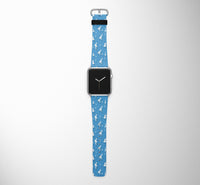 Thumbnail for Seamless Seagulls Designed Leather Apple Watch Straps