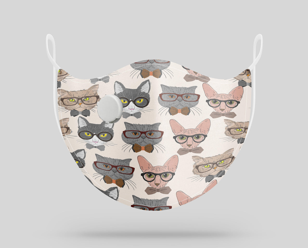 Seamless Serious Cats Designed Face Masks