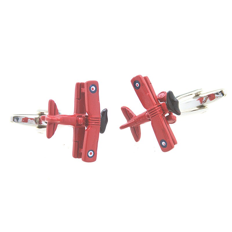 Coloured Aircraft Shaped Cuff Links