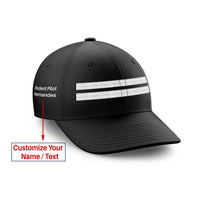 Thumbnail for Customizable Name & SILVER Pilot Epaulette (2 Lines) Embroidered Hats