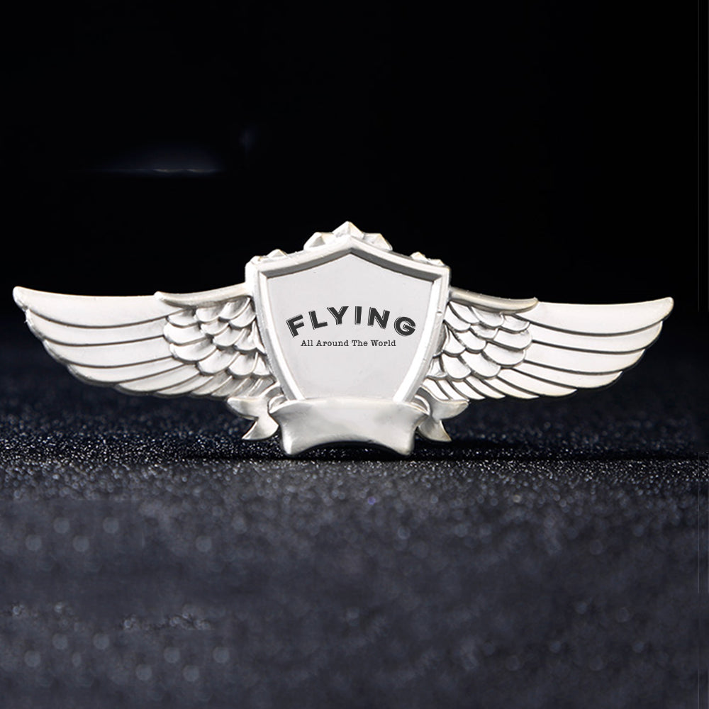 Flying All Around The World Designed Badges