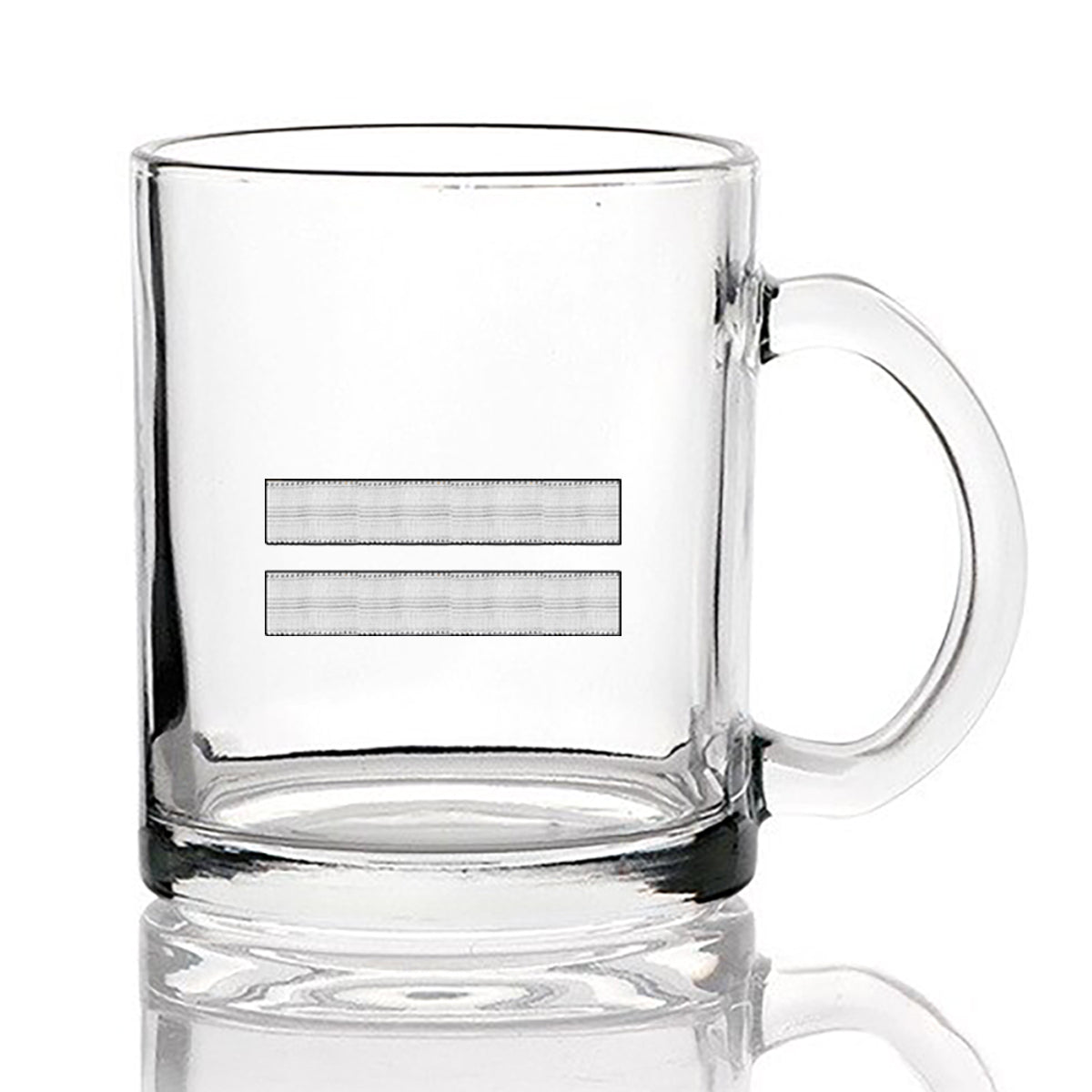 Silver Pilot Epaulettes (2 Lines) Designed Coffee & Tea Glasses