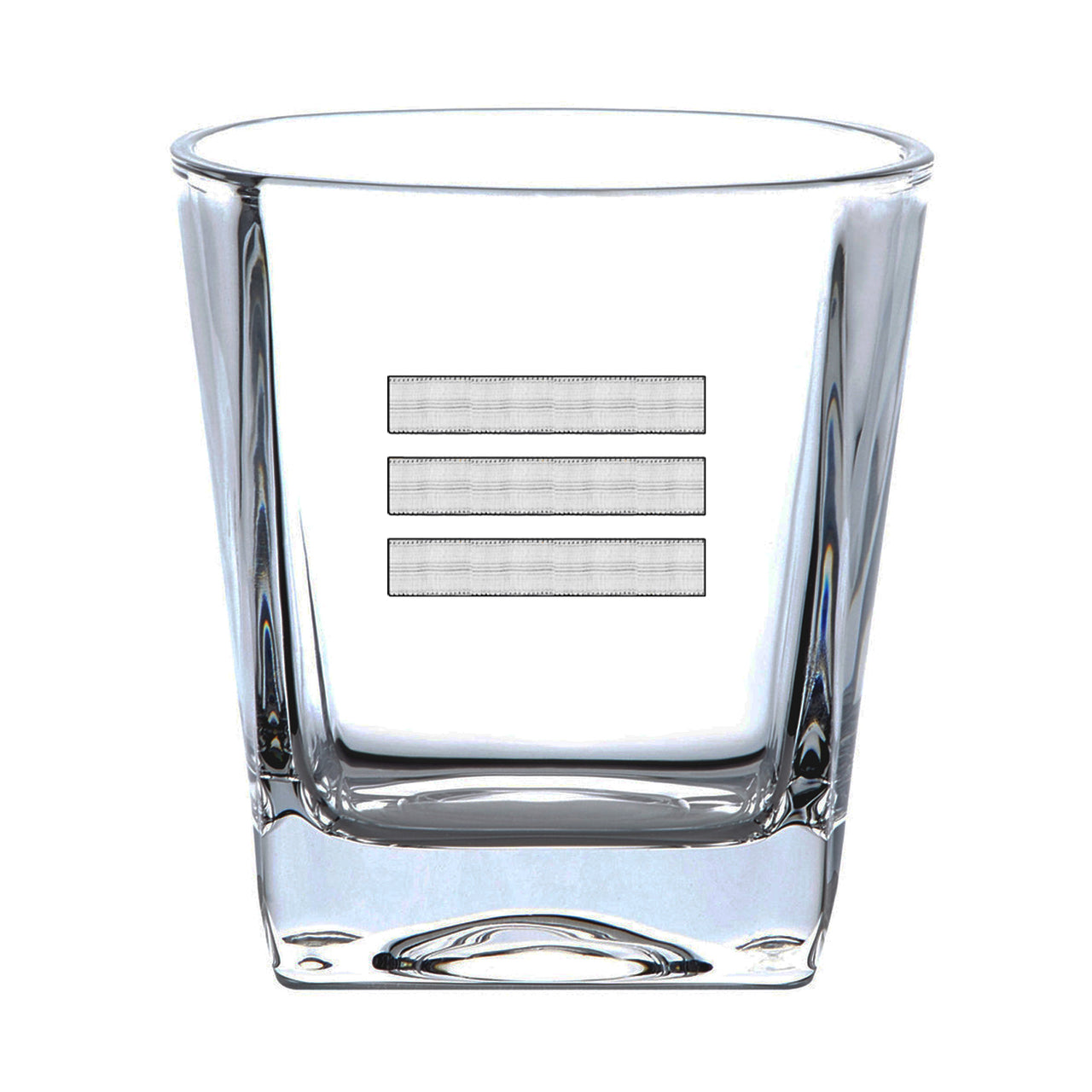 Silver Pilot Epaulettes 3 Lines Designed Whiskey Glass