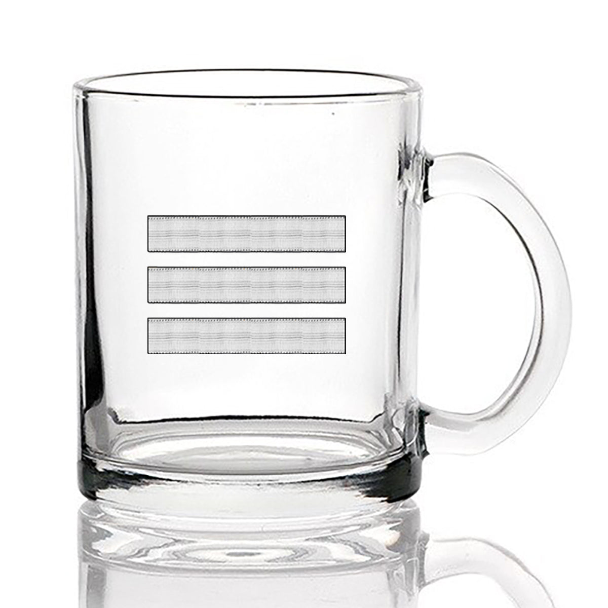 Silver Pilot Epaulettes (3 Lines) Designed Coffee & Tea Glasses