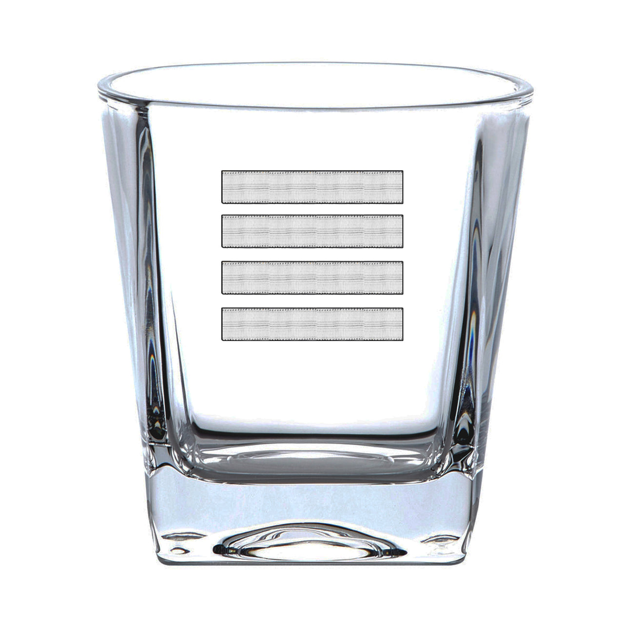 Silver Pilot Epaulettes 4 Lines Designed Whiskey Glass