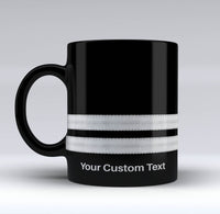 Thumbnail for Name & Silver Pilot Epaulettes (4,3,2 Lines) Black Mugs