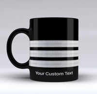 Thumbnail for Name & Silver Pilot Epaulettes (4,3,2 Lines) Black Mugs