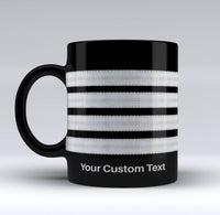 Thumbnail for Name & Silver Pilot Epaulettes (4,3,2 Lines) Black Mugs