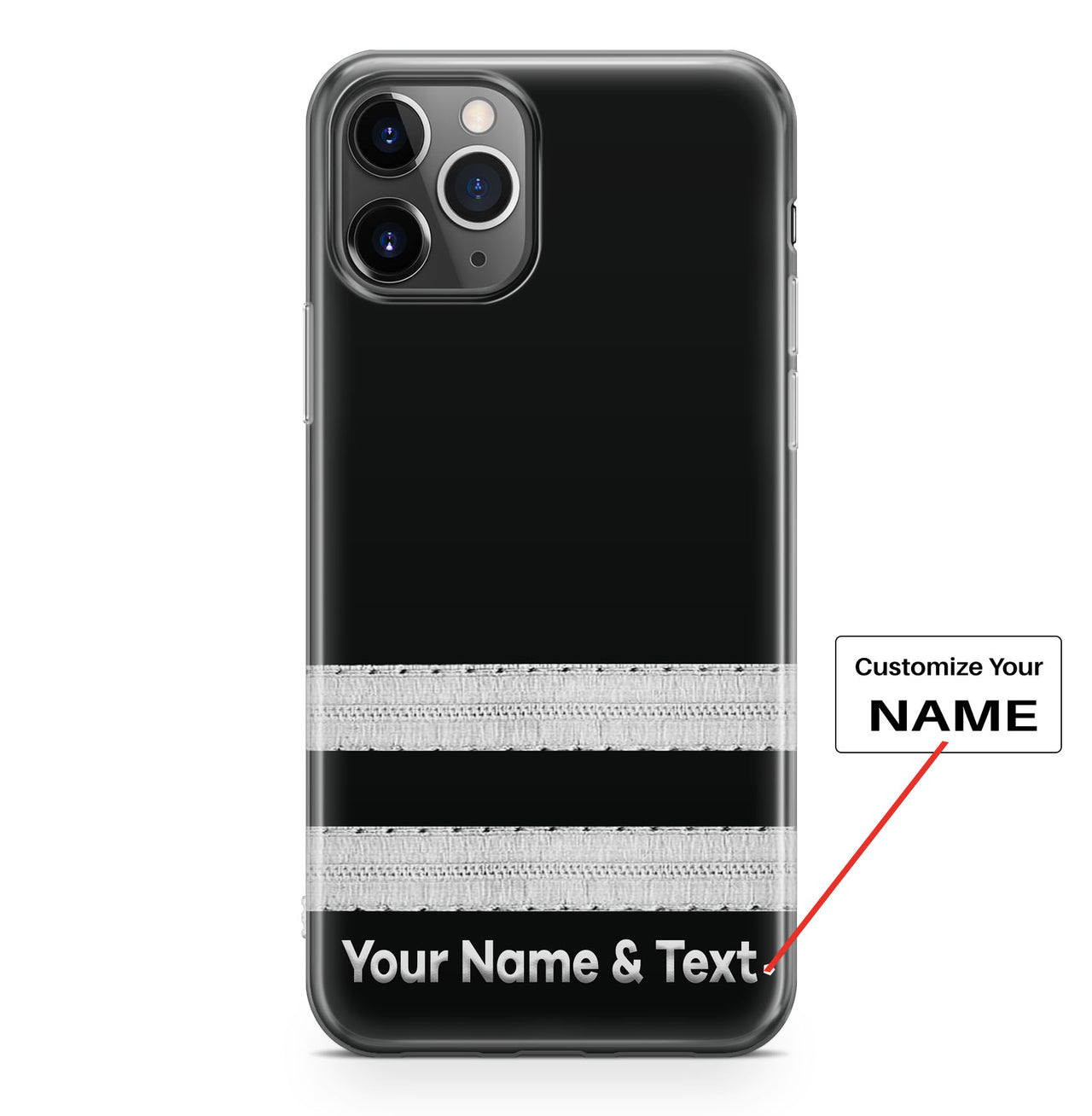 Silver Pilot Epaulette Designed (Customizable) iPhone Cases