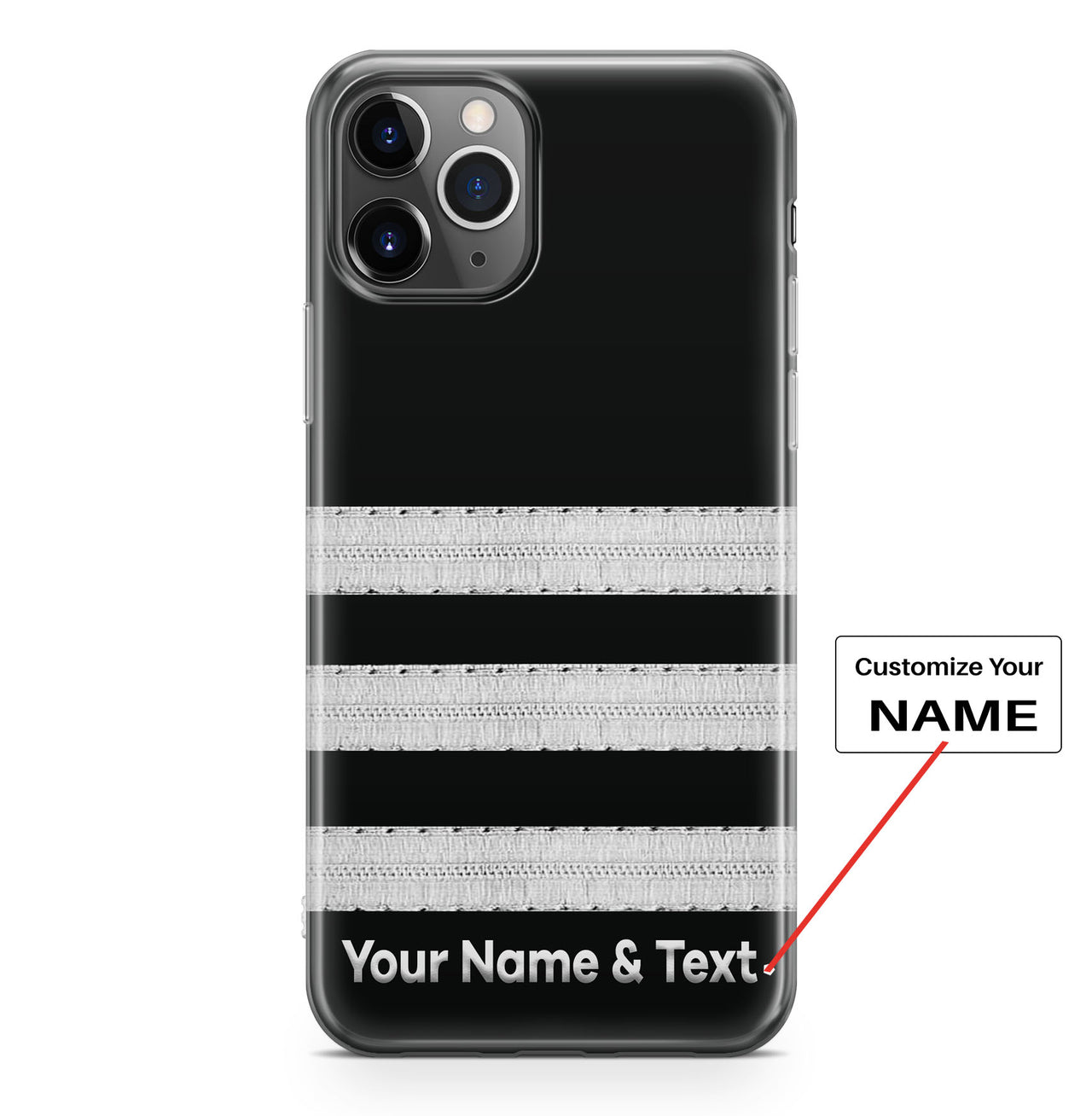 Silver Pilot Epaulette Designed (Customizable) iPhone Cases