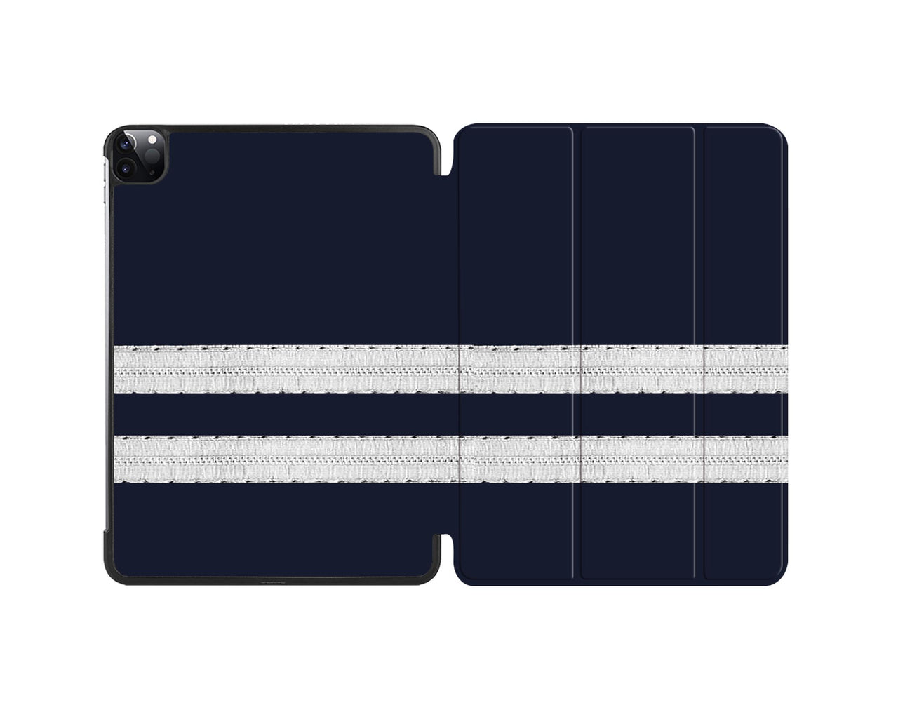 Customizable Silver Pilot Epaulettes (2 Lines) Designed iPad Cases