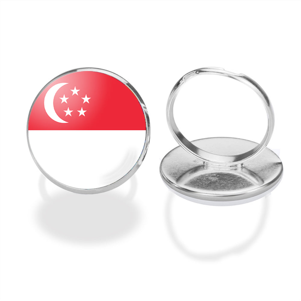 Singapore Flag Designed Rings