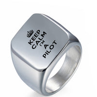 Thumbnail for Keep Calm I'm a Pilot Designed Men Rings