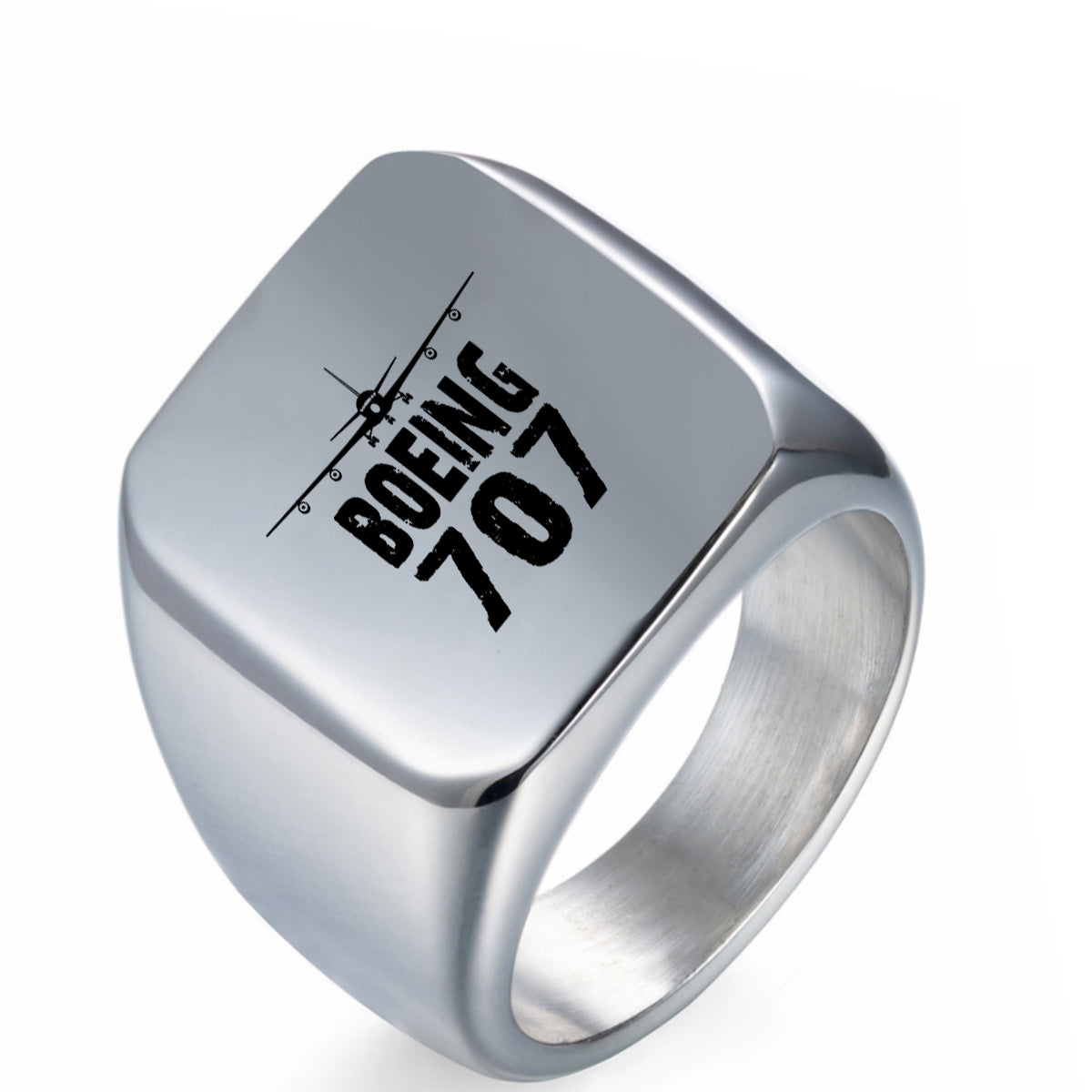 Boeing 707 & Plane Designed Men Rings