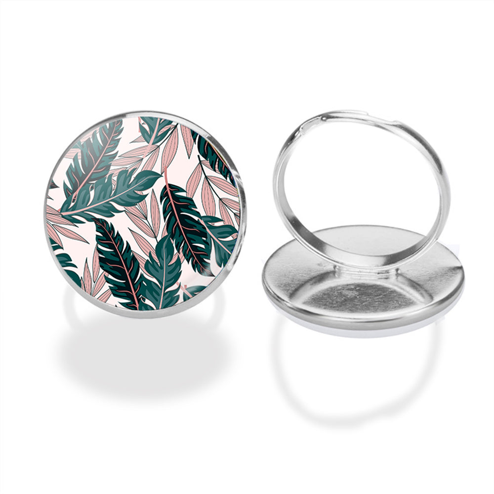 Seamless Palm Leafs Designed Rings