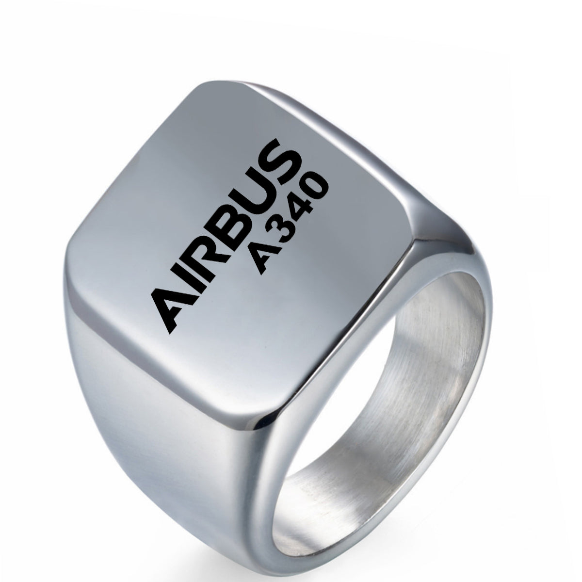 Airbus A340 & Text Designed Men Rings