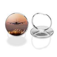 Thumbnail for Landing Boeing 747 During Sunset Designed Rings