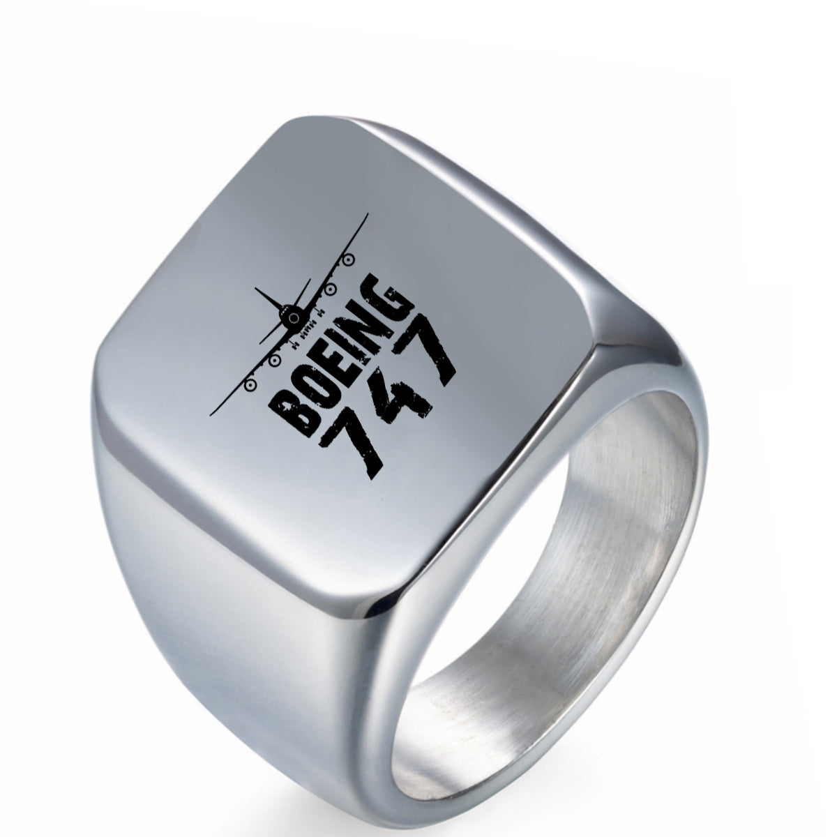 Boeing 747 & Plane Designed Men Rings
