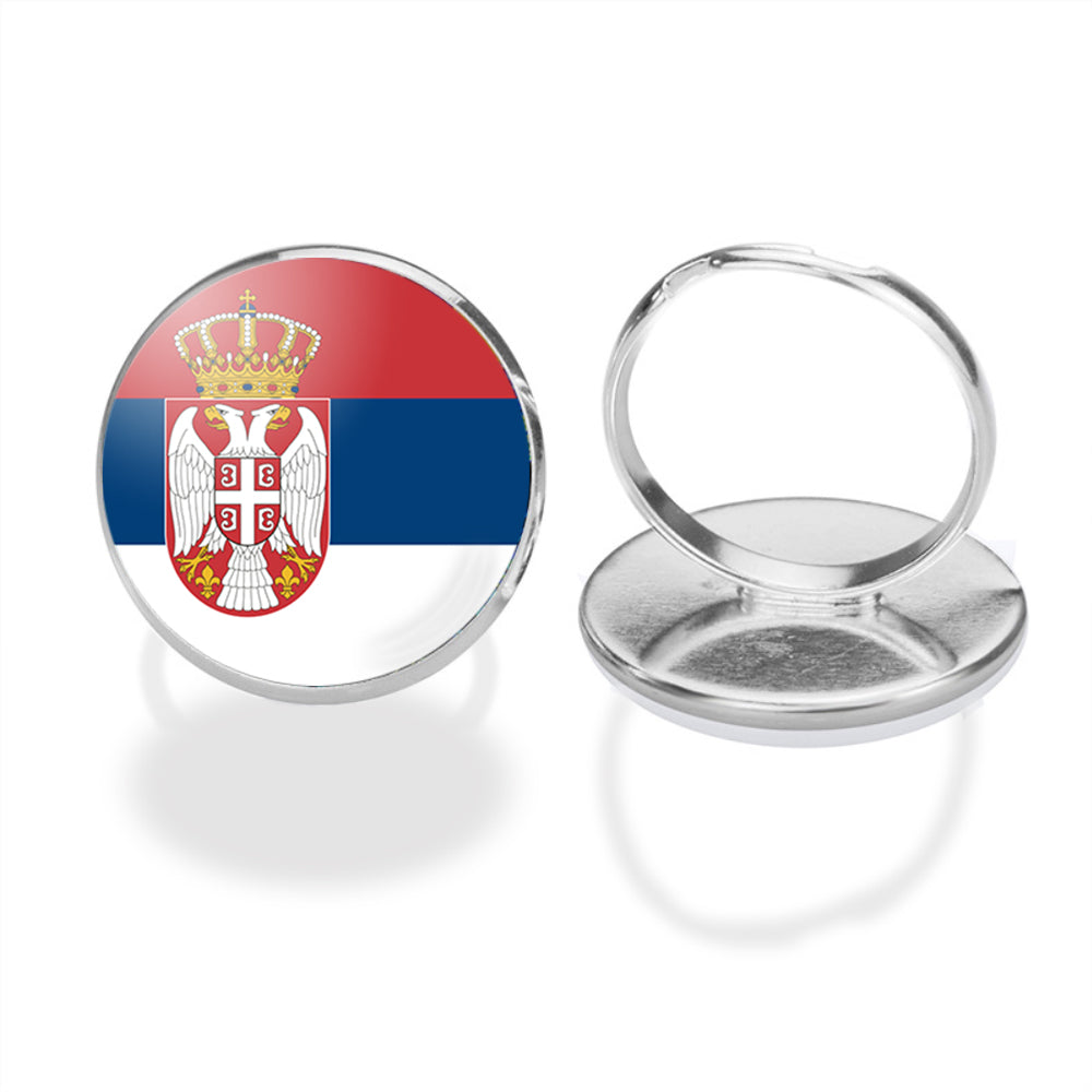 Serbia Flag Designed Rings