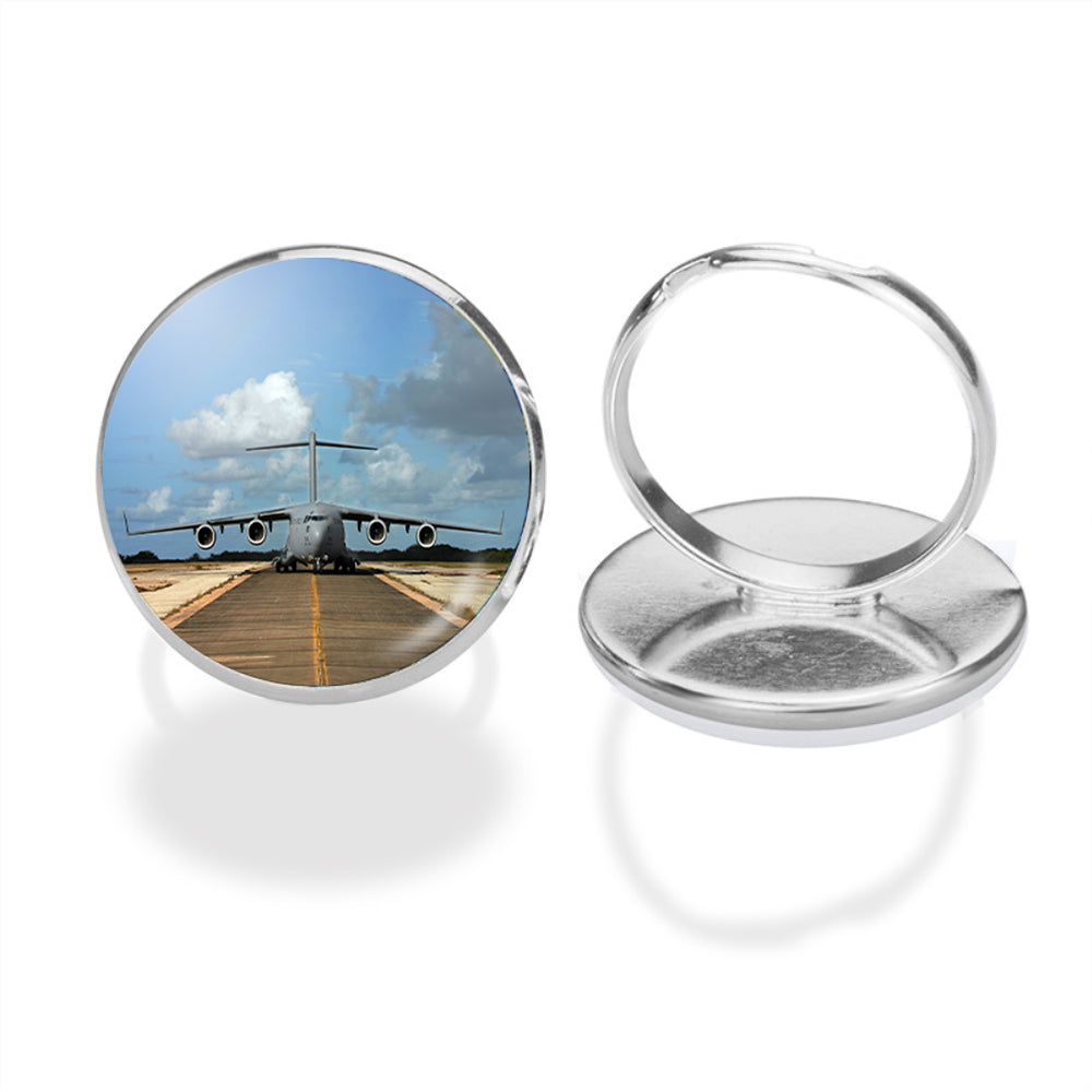 Face to Face with Military Cargo Airplane Designed Rings