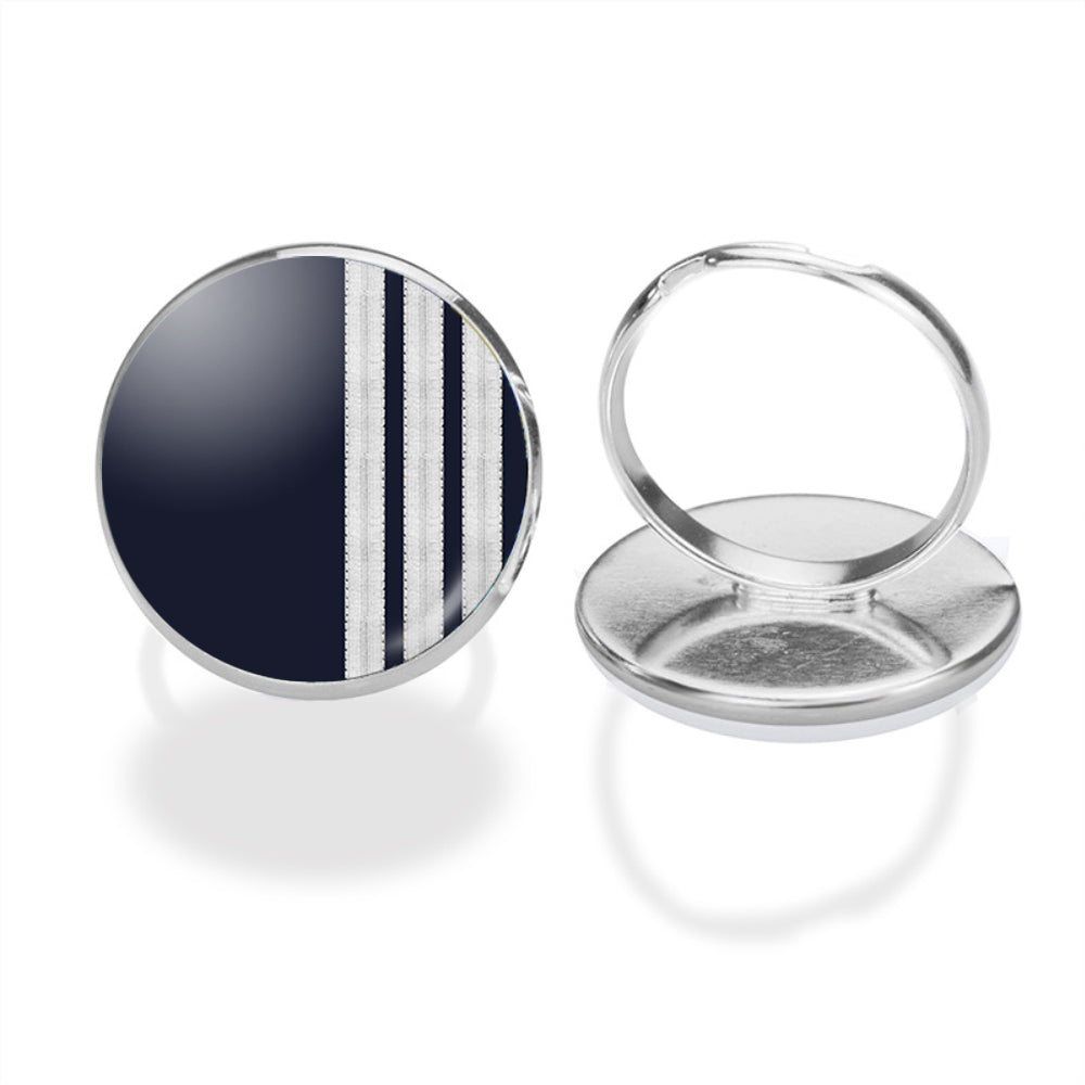 Special Silver Pilot Epaulettes 3 Lines Designed Rings