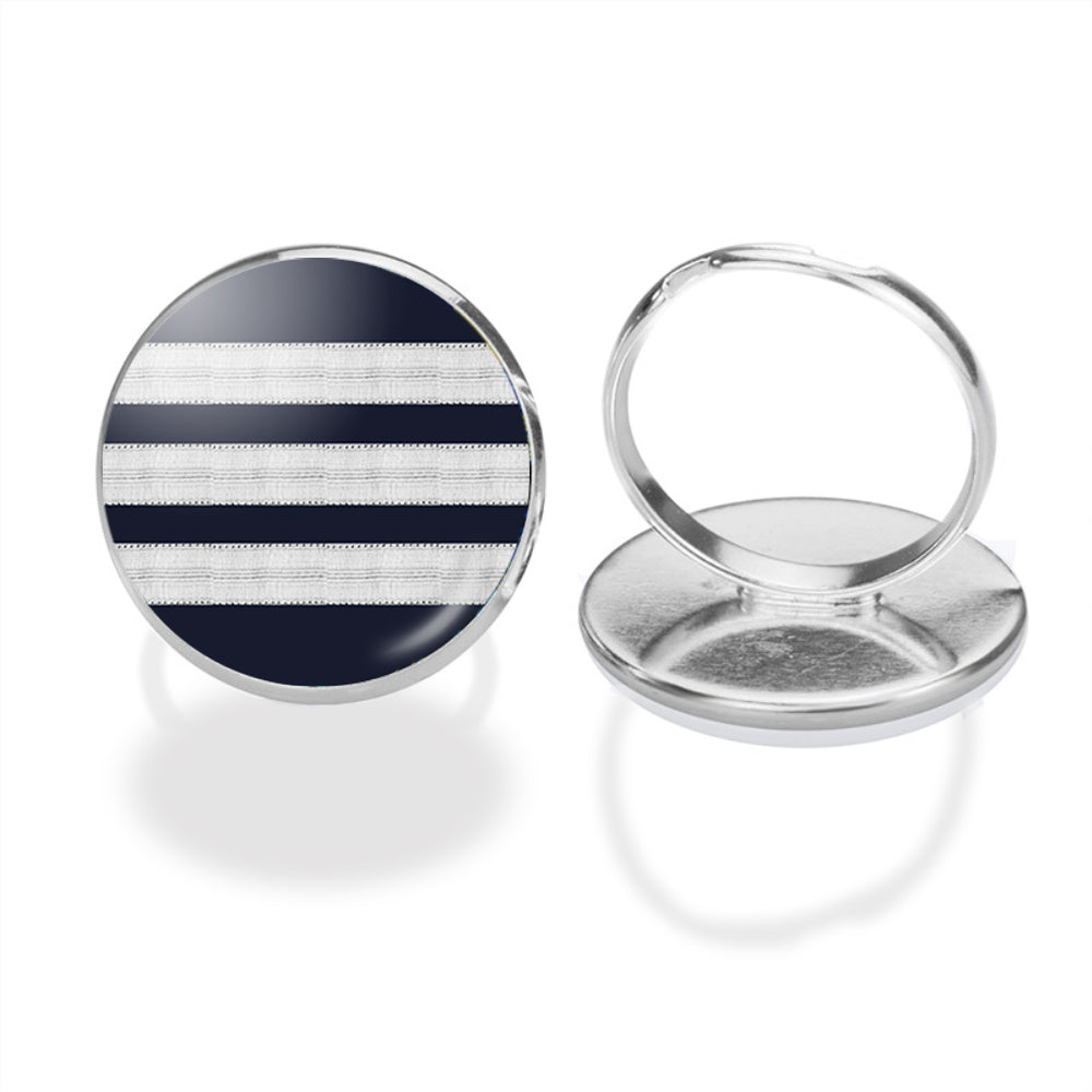 Pilot Epaulettes (Silver) 3 Lines Designed Rings