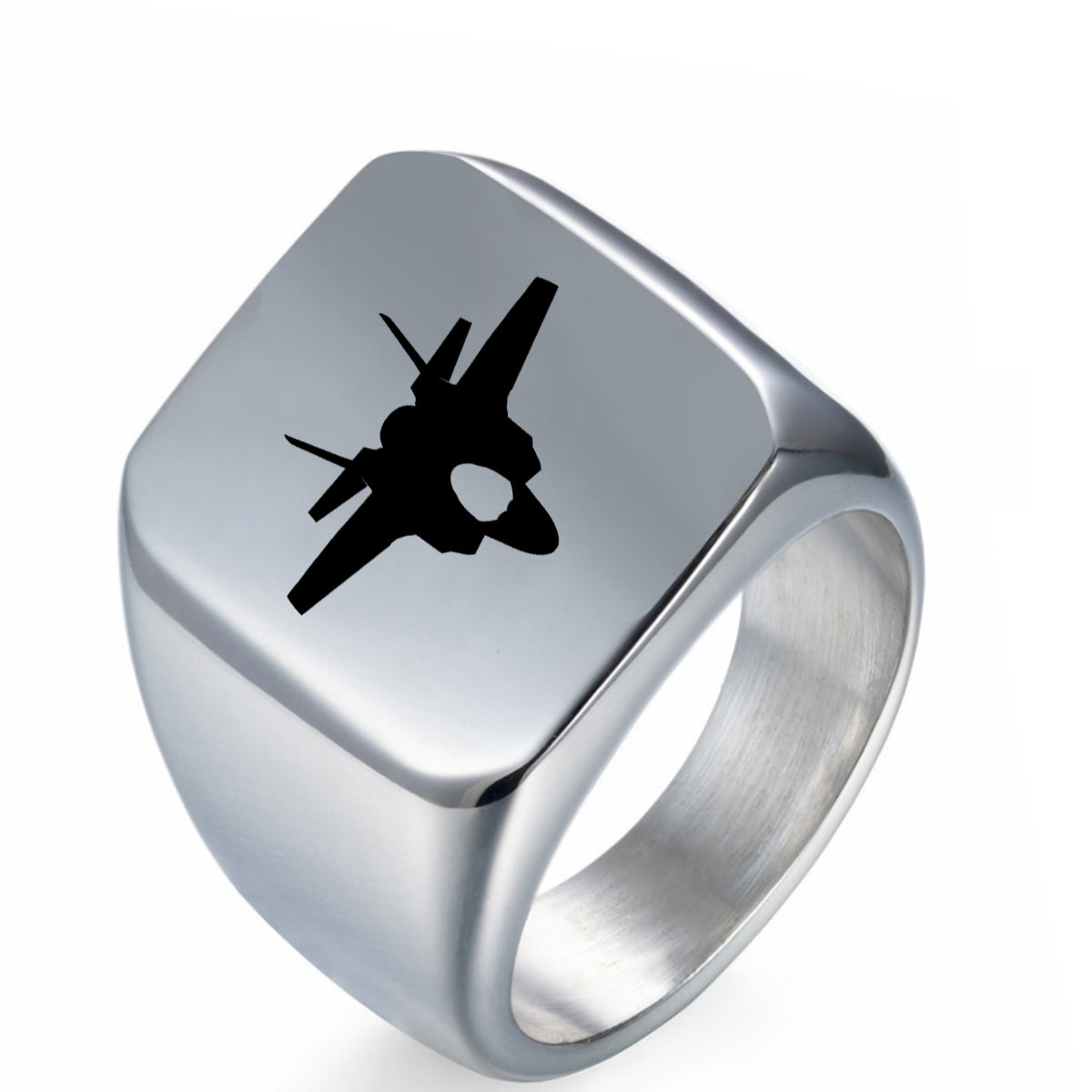 Fighter Jet 35 Silhouette Designed Men Rings