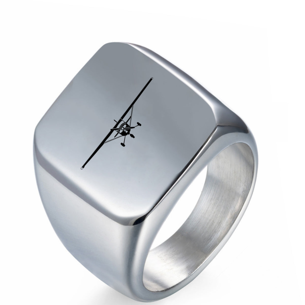 Cessna 172 Silhouette Designed Men Rings