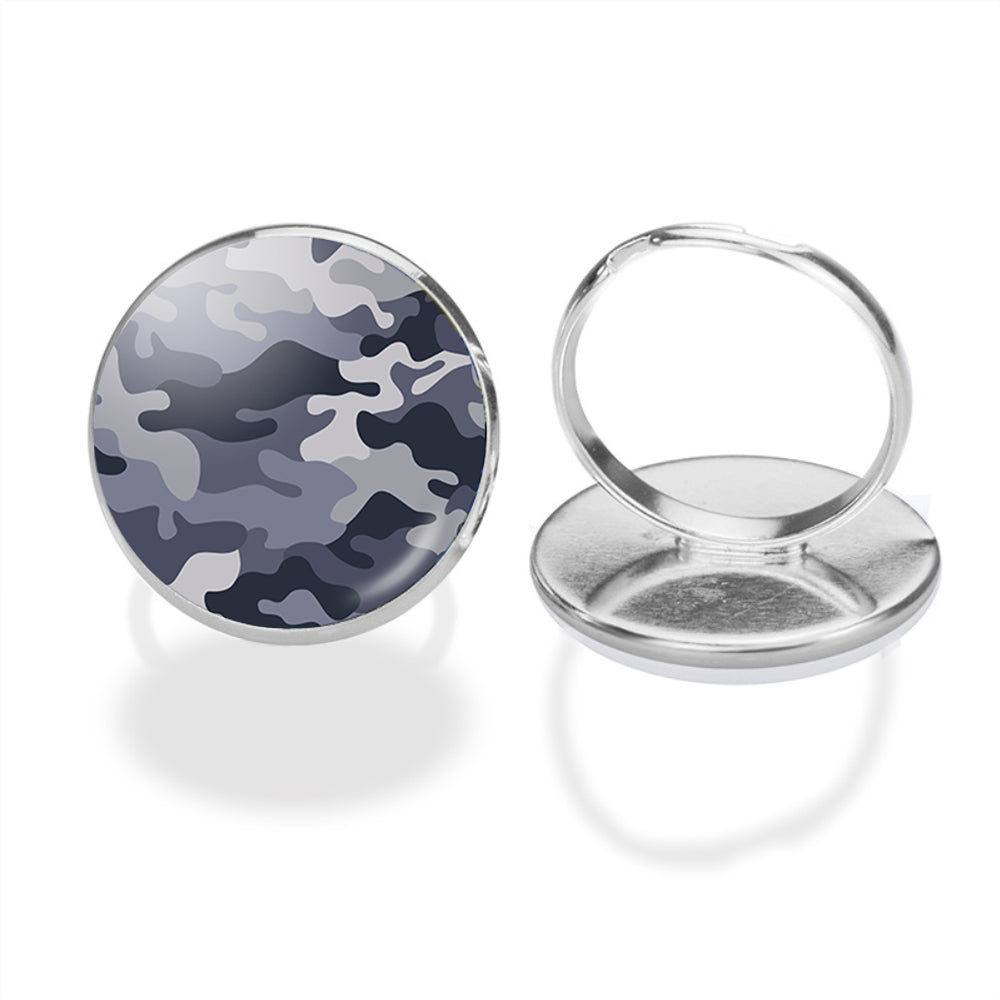 Military Camouflage Army Gray Designed Rings