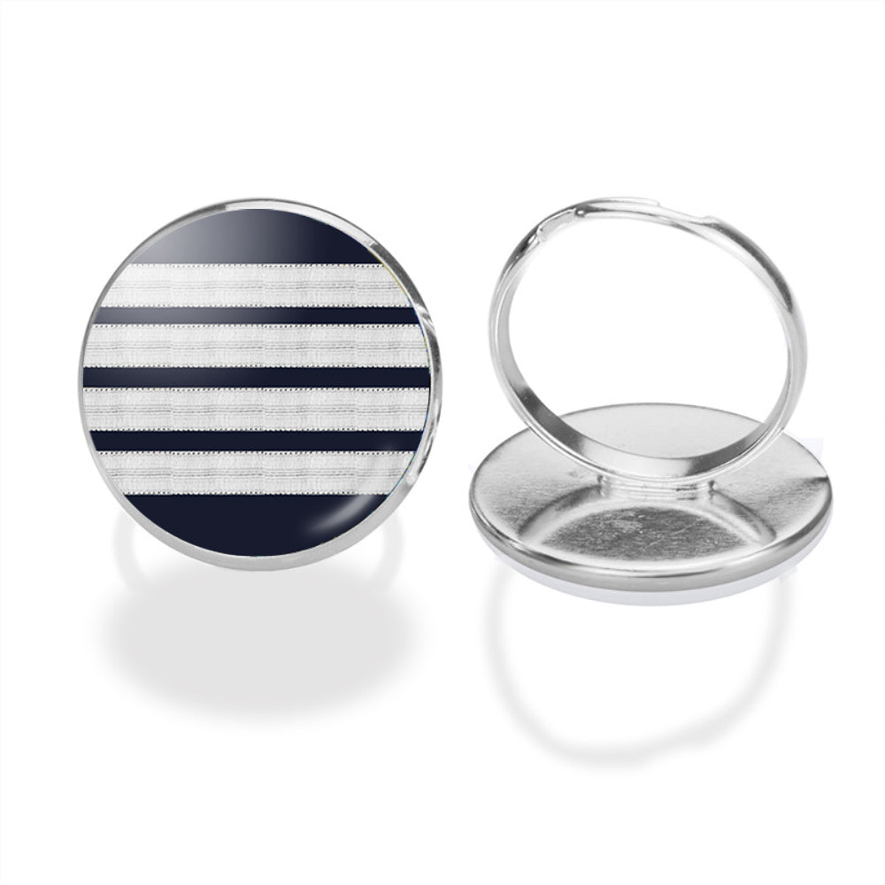 Pilot Epaulettes (Silver) 4 Lines Designed Rings