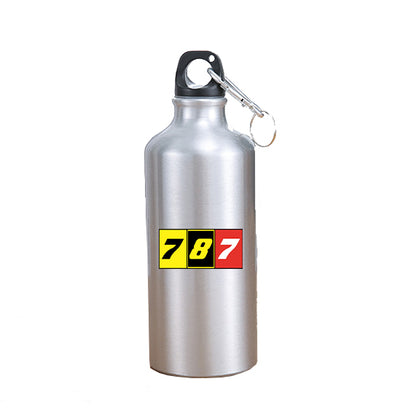 Flat Colourful 787 aviation design on thermos, vacuum-insulated.