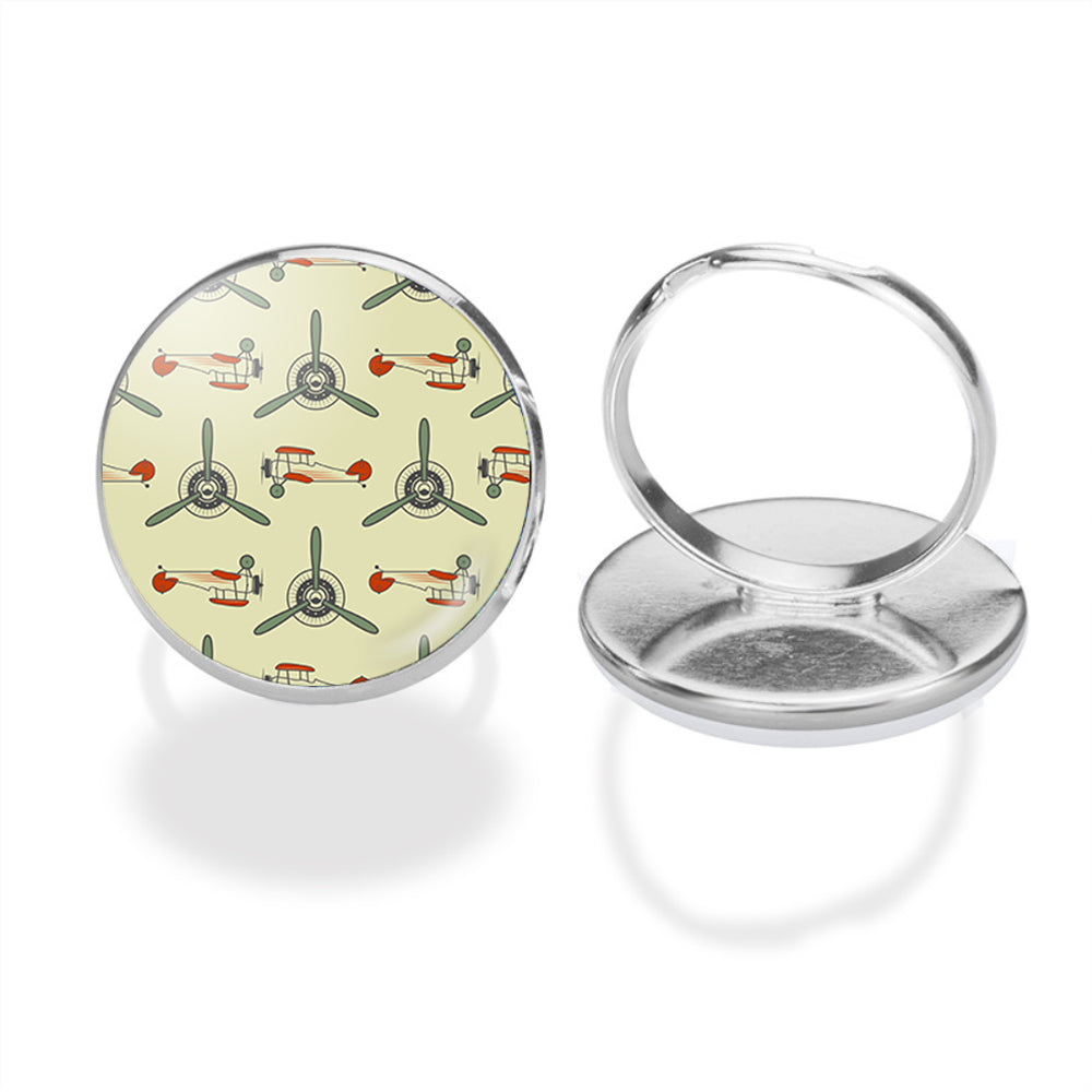 Vintage Old Airplane Designed Rings