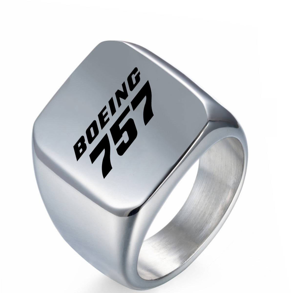Boeing 757 & Text Designed Men Rings